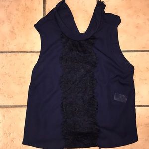 Blue and lace blouse